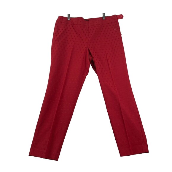 Talbots Women's Pants Heritage Size 14 Tapered Leg Red On Red Design Retail $109 - Picture 10 of 10